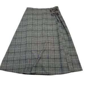 Rita Ora x Primark Skirt Womens 14 Gray Plaid Wrap Maxi Buckle Detail Grunge Y2K